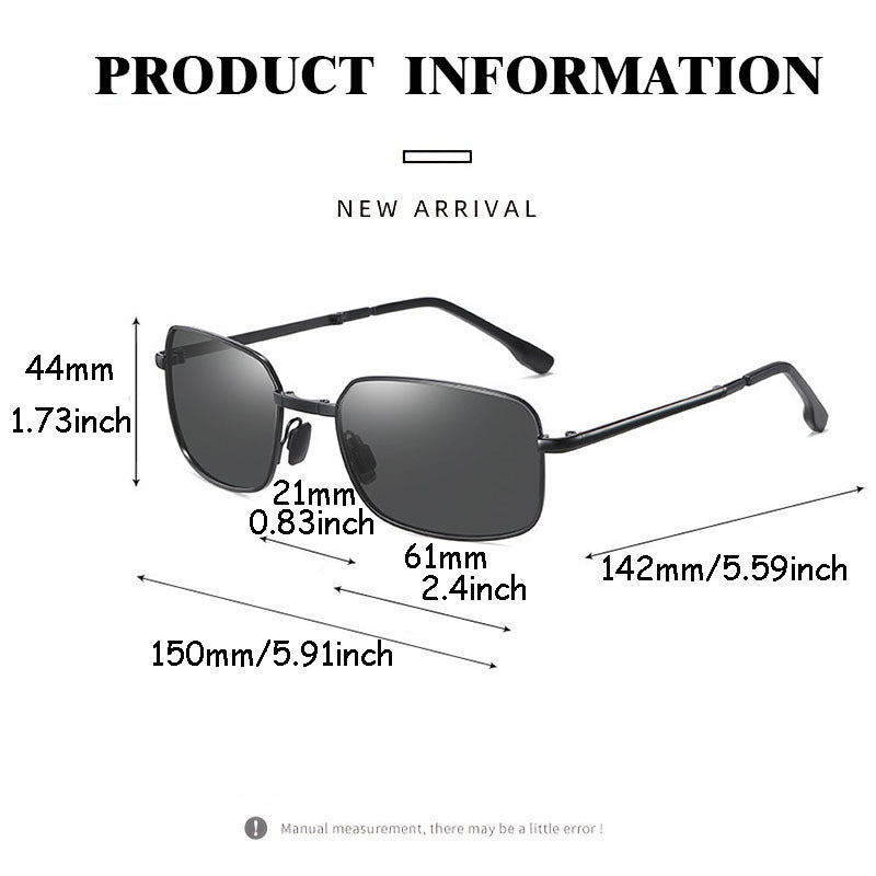 Men's Metal Polarized Sunglasses with Case
