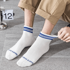 5pcs Men's Deodorant Breathable Striped Ankle Socks