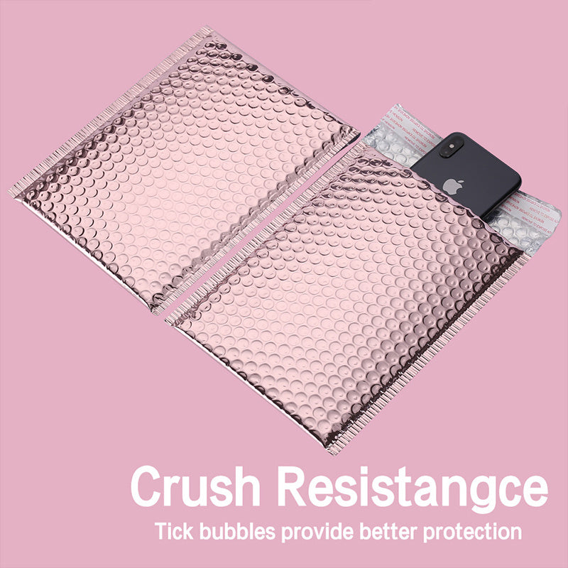 10pcs Rose Golden Co extrusion Film Matte PET Packaging Bubble Envelope Foam Bag