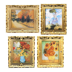 Mini Dollhouse Decoration Famous Painting Picture Frame Toy Ornaments
