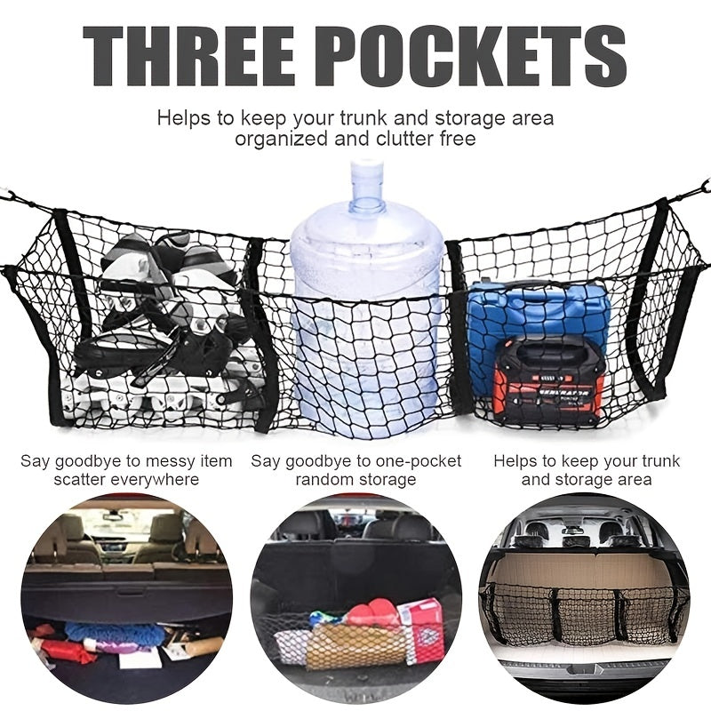 Universal 3 Pocket Storage Net for Trucks & SUVs