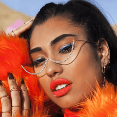 Rhinestone Glasses Frame Sparkle Party Club Lensless Glasses