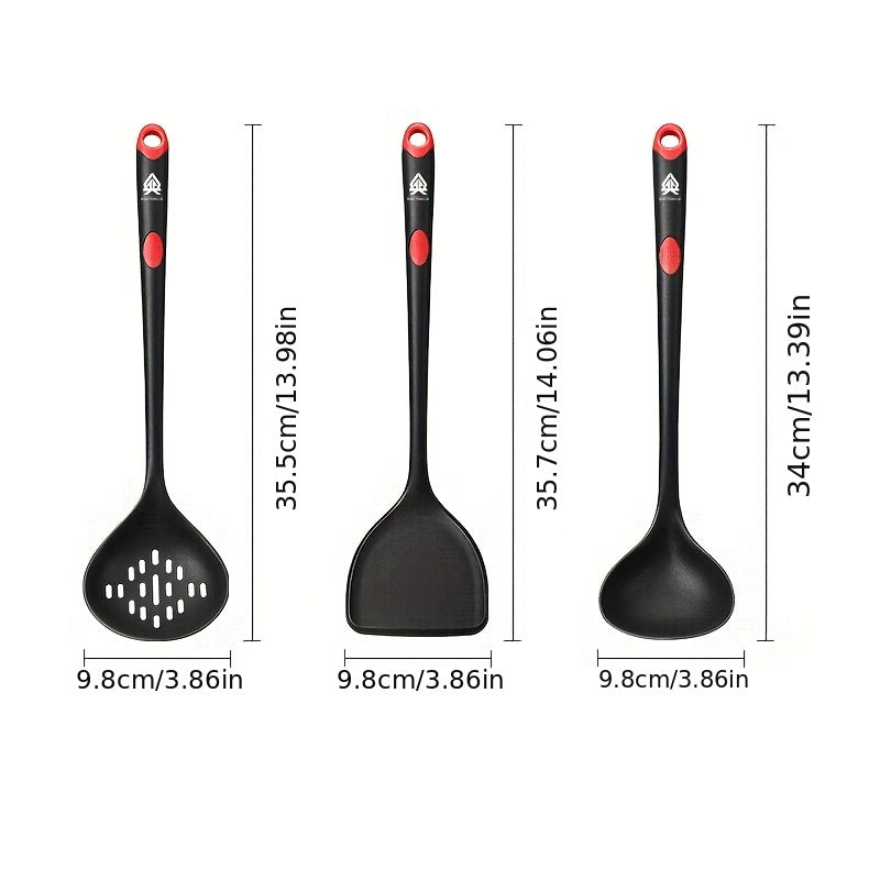 3pcs Silicone Kitchen Utensils Set Spatula Spoon Colander Kitchen Gadgets