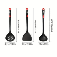 3pcs Silicone Kitchen Utensils Set Spatula Spoon Colander Kitchen Gadgets
