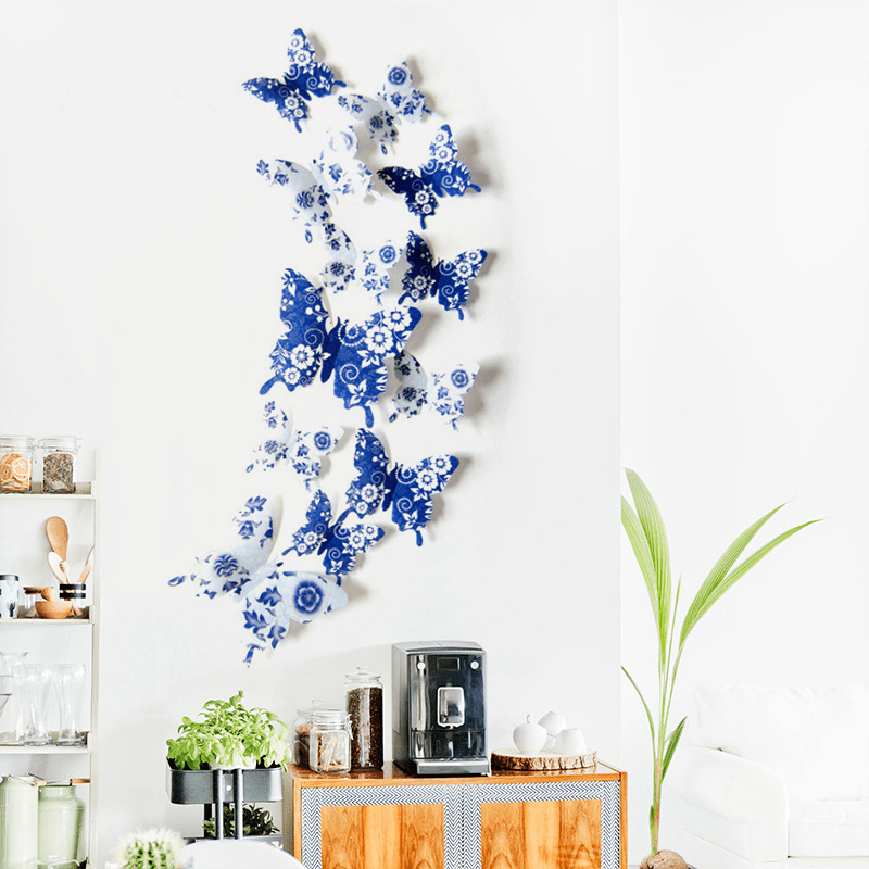 12pcs 3D Butterfly Wall Sticker for Wedding TV Background & Living Room