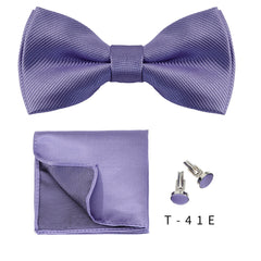 Men's Formal Bow Tie Pocket Square Cufflinks Set