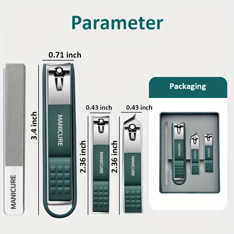 Stainless Steel Nail Clippers and File Set for Perfect Nails