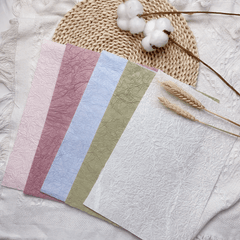 5pcs Double Layer Stone Grain Pleated Paper A4