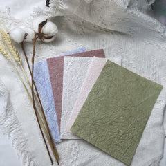 5pcs Double Layer Stone Grain Pleated Paper A4