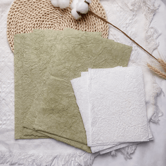 5pcs Double Layer Stone Grain Pleated Paper A4