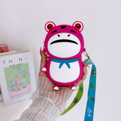 Kids Red Frog Toad Crossbody Bag Silicone Coin Purse