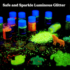12 Colors Luminous Glitter 0.42oz Bottle High Luminance Cosmetic Chunky Glitter