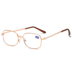Light Blocking Reading Glasses Rectangle Lens Metal Glasses