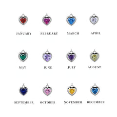 Heart Shape 12 Birthday Stone Pendant Necklace for Women Girls