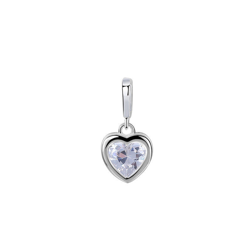 Heart Shape 12 Birthday Stone Pendant Necklace for Women Girls