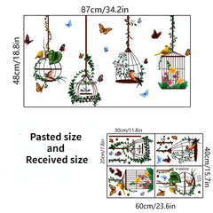 4pcs Bird Cage Butterfly Wall Sticker Home Decor