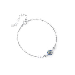 S925 Evil Eye Decor Gold Chain Bracelet for Girls