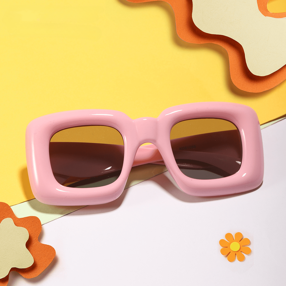 Kids Cartoon Square Sunglasses UV Protection with Case