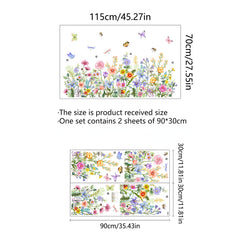 Wild Flower Plants Wall Sticker PVC Skirting Line Sticker