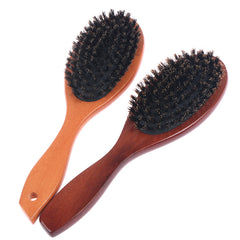 Natural Boar Bristle Hairbrush Wooden Handle Healthy Hair Growth