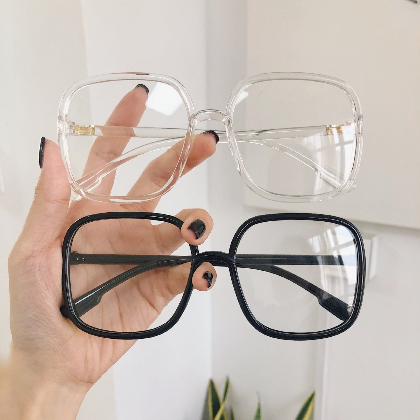 Oversized Square Frame Light Blocking Glasses