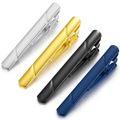 4pcs Set Men's Business Copper Tie Clip - Golden & Silver - Size 5.79x2.49x0