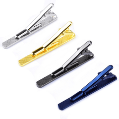 4pcs Set Men's Business Copper Tie Clip - Golden & Silver - Size 5.79x2.49x0