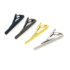 4pcs Set Men's Business Copper Tie Clip - Golden & Silver - Size 5.79x2.49x0