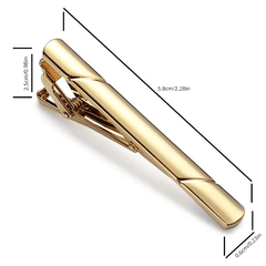 4pcs Set Men's Business Copper Tie Clip - Golden & Silver - Size 5.79x2.49x0