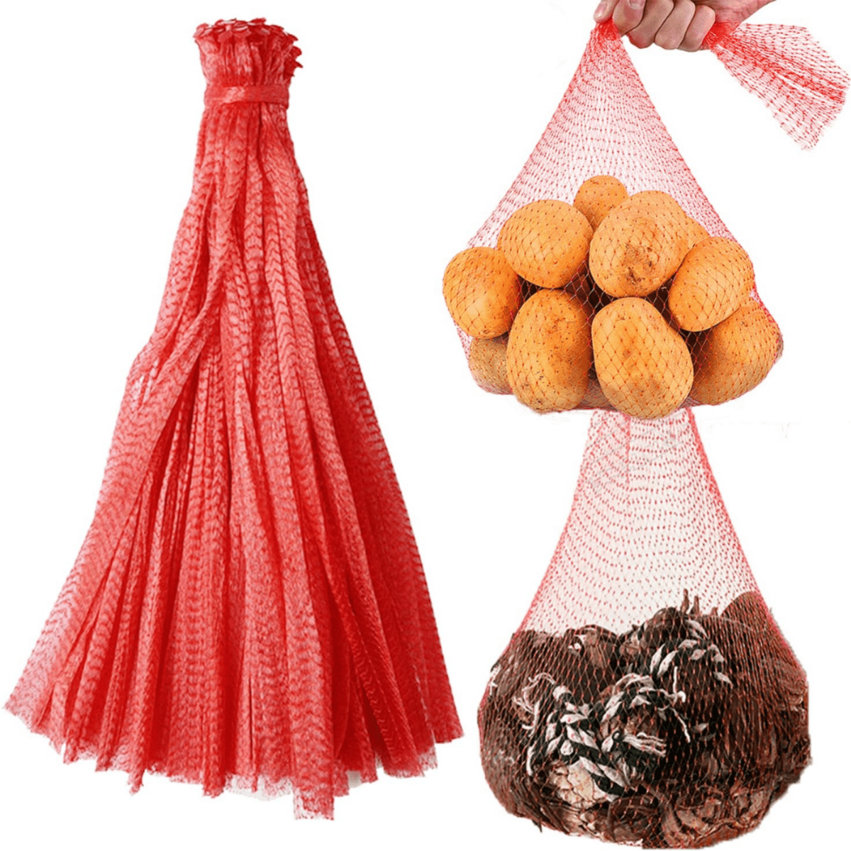100pcs Reusable Produce Mesh Bags for Fruit Vegetables 24 Inch