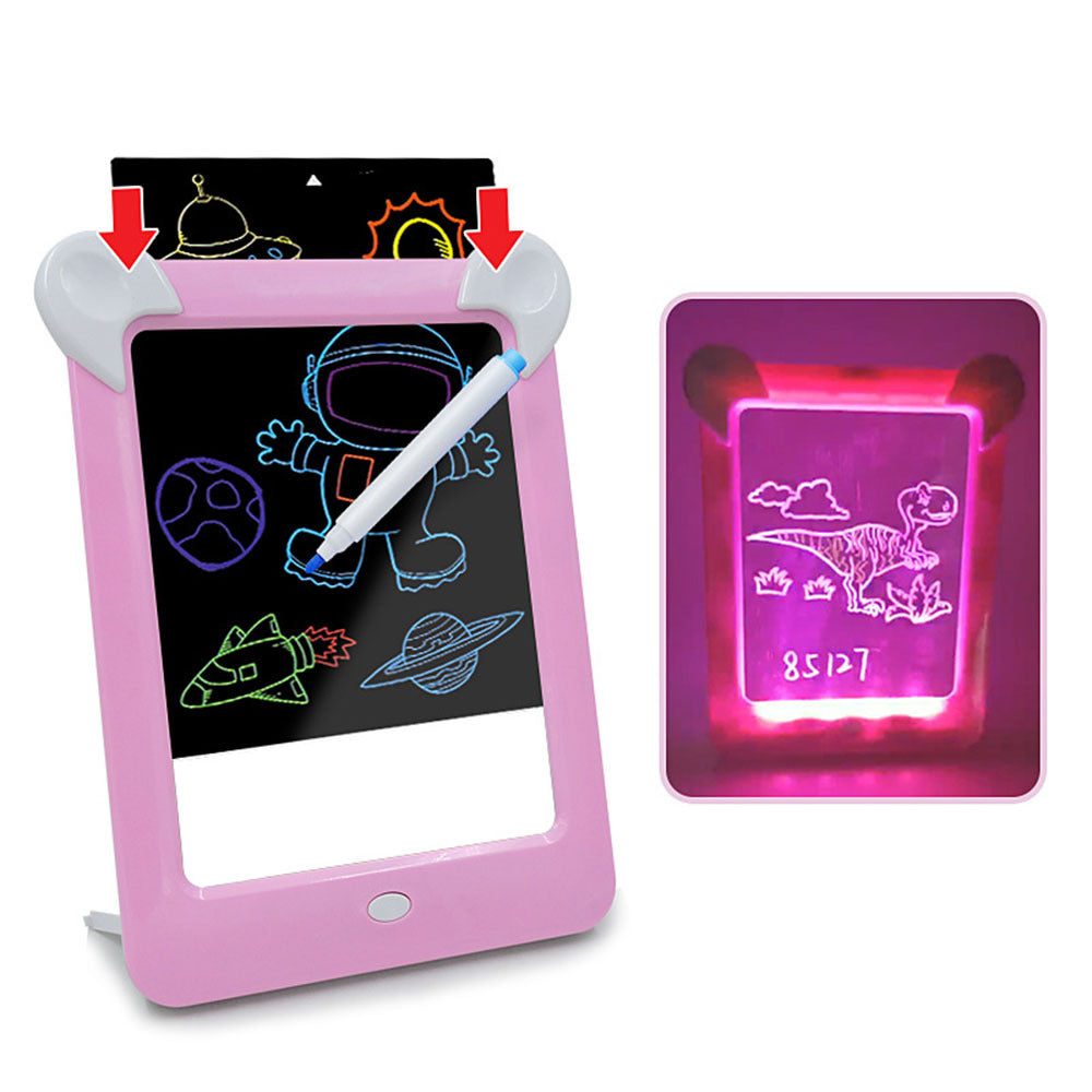 3D Magic Light Up Drawing Pad Children Drawing Board Puzzle Light Board