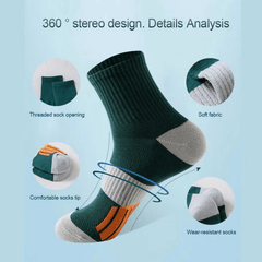 5 Pairs Cotton Socks for Outdoor Fitness, Sweat Absorption, Odor Prevention