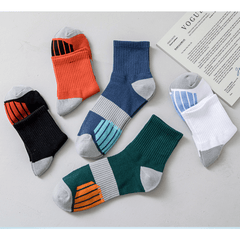 5 Pairs Cotton Socks for Outdoor Fitness, Sweat Absorption, Odor Prevention