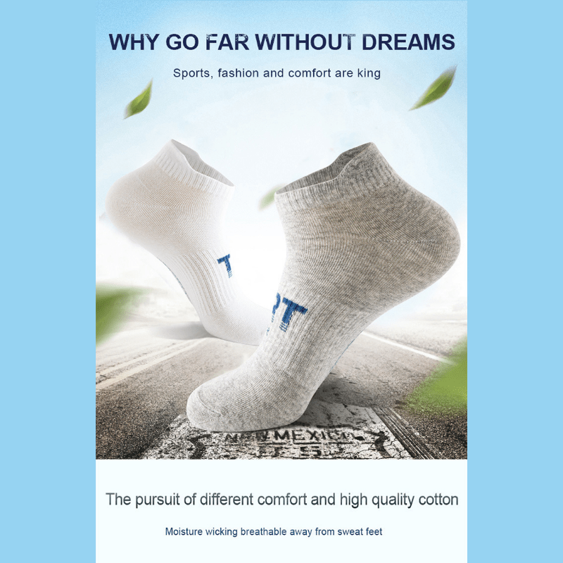 5 Pairs Men's Summer Thin Sweat Absorbing Low cut Socks For Running Cycling
