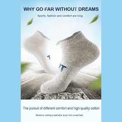 5 Pairs Men's Summer Thin Sweat Absorbing Low cut Socks For Running Cycling