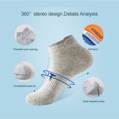 5 Pairs Men's Summer Thin Sweat Absorbing Low cut Socks For Running Cycling
