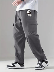 Pattern Print Flap Pockets Men's Straight Leg Cargo Pants