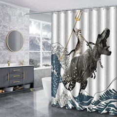 Funny Cat Bathroom Set Shower Curtain & Floor Mat