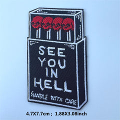 3pcs Horror Heart Embroidery Cloth Paste Clothing Patch Stickers