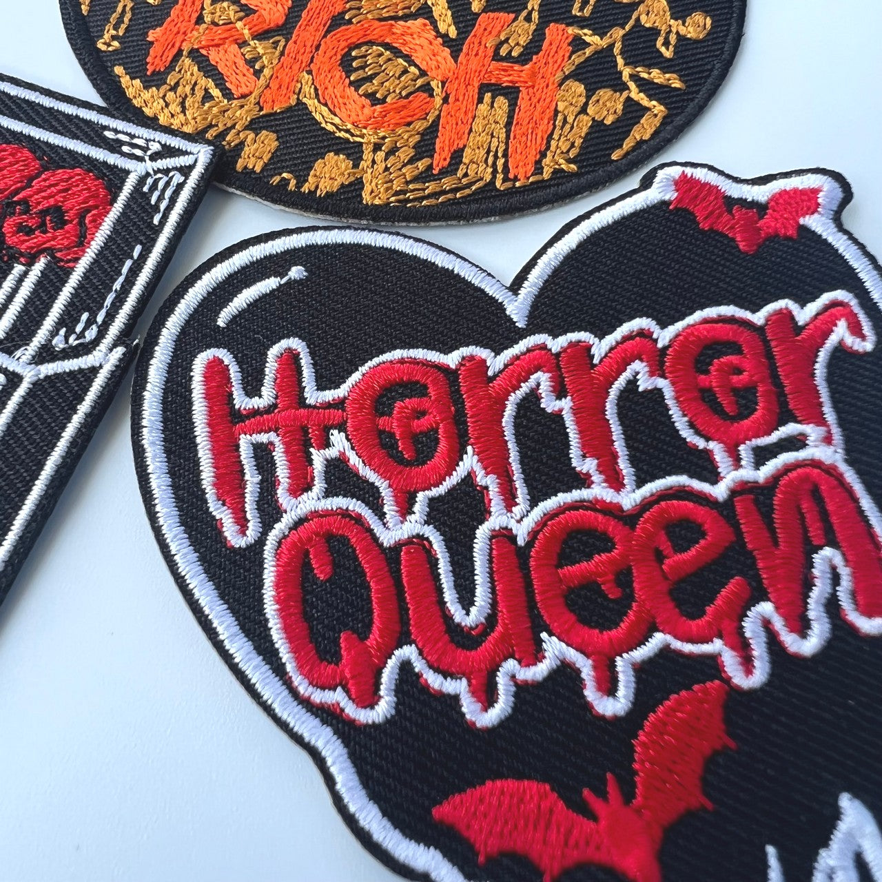 3pcs Horror Heart Embroidery Cloth Paste Clothing Patch Stickers