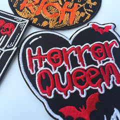 3pcs Horror Heart Embroidery Cloth Paste Clothing Patch Stickers