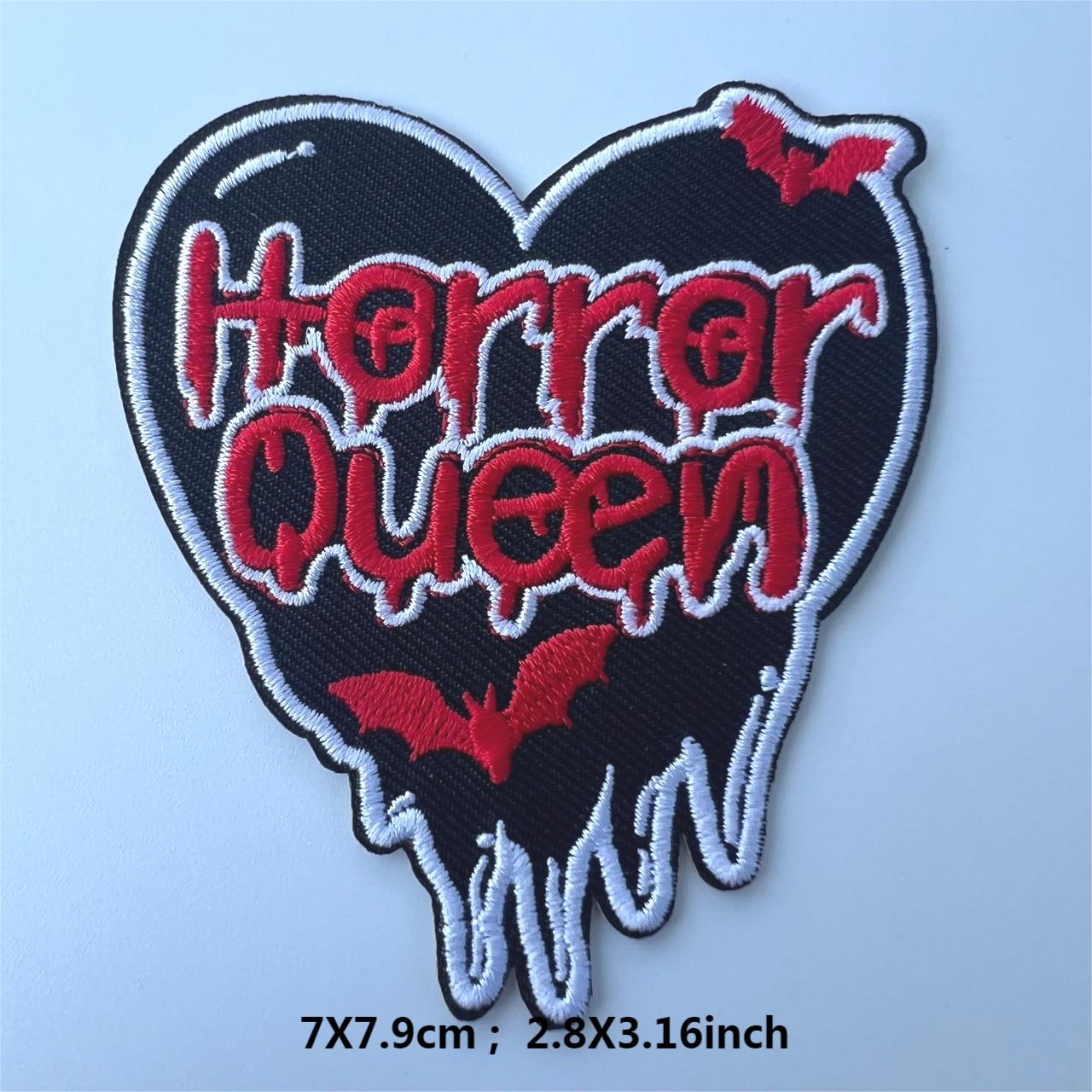 3pcs Horror Heart Embroidery Cloth Paste Clothing Patch Stickers