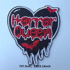 3pcs Horror Heart Embroidery Cloth Paste Clothing Patch Stickers