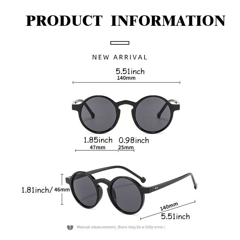 Retro Round Sunglasses UV400 Sun Shades Glasses with Case