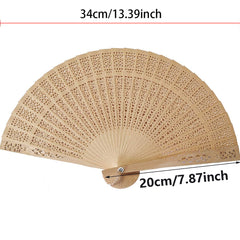 Wooden Folding Fan Sandalwood Handheld Fan Chinese Style Decoration Fan