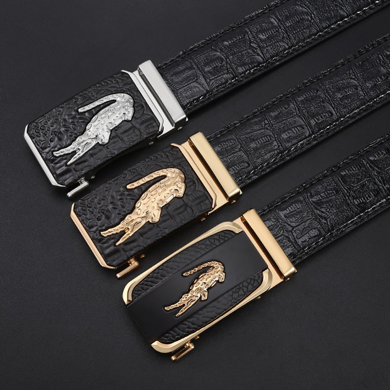 Crocodile Belt Men's Cowhide Leisure Business Trouser Belt