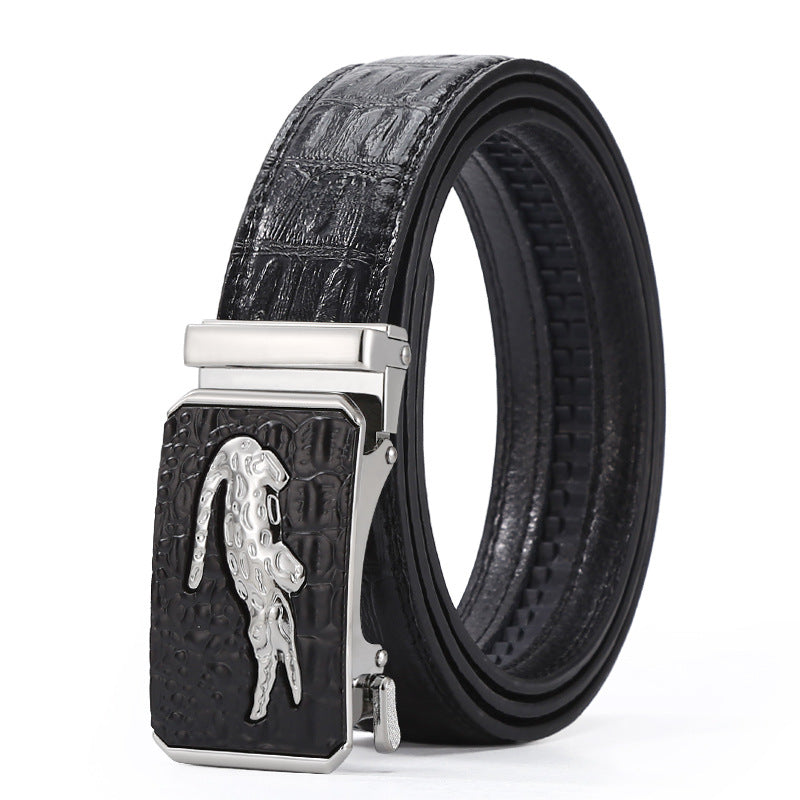 Crocodile Belt Men's Cowhide Leisure Business Trouser Belt