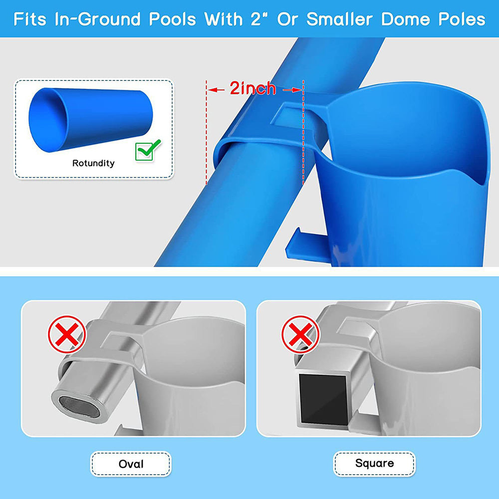 4pcs Pool Drinks Holder Cup Rack Storage Shelf for Swimming Pool, Beach, Party