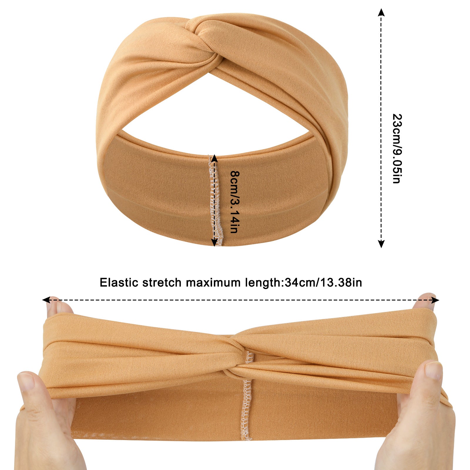 5pcs Solid Style Headband Cross Knotted Sports Sweatband Yoga Fitness Workout