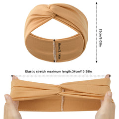 5pcs Solid Style Headband Cross Knotted Sports Sweatband Yoga Fitness Workout